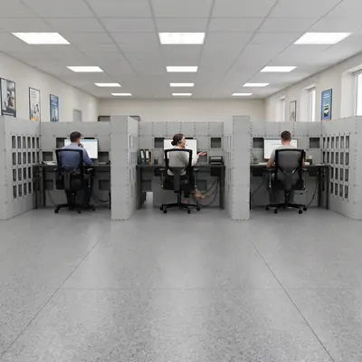 Cubik-Kabinen in einem Callcenter