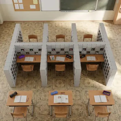 Cubik-Kabinen in einem Schulungsraum