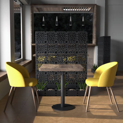 Grey Cubik Divider 40 in a cafe, angled view