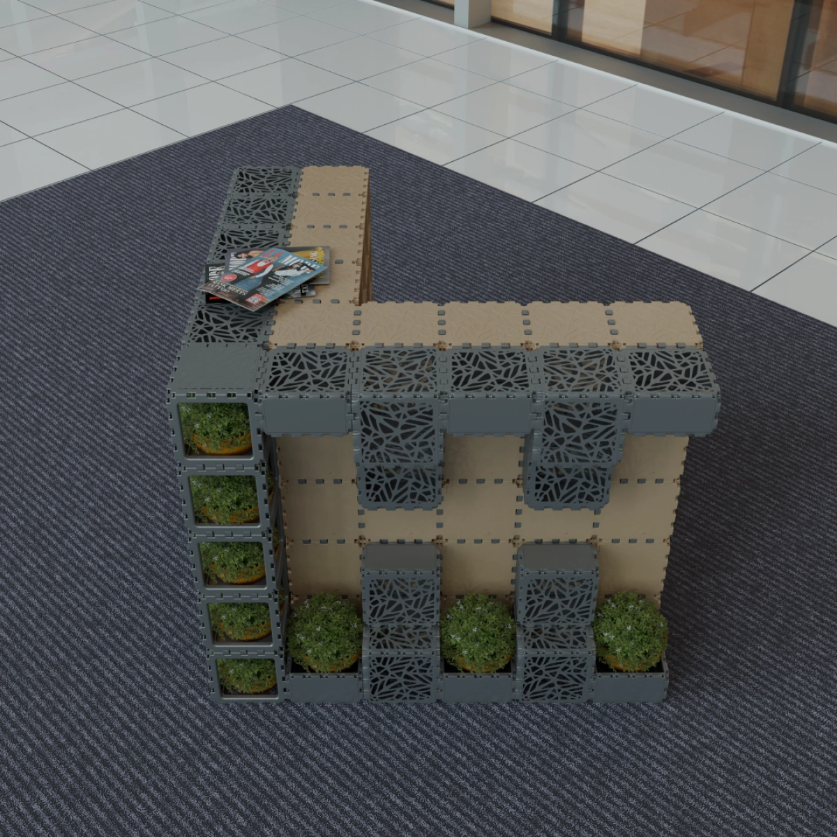 Cubik Cubik.One Reception with Green Modules, additional view