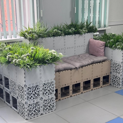 Modular green bench photo