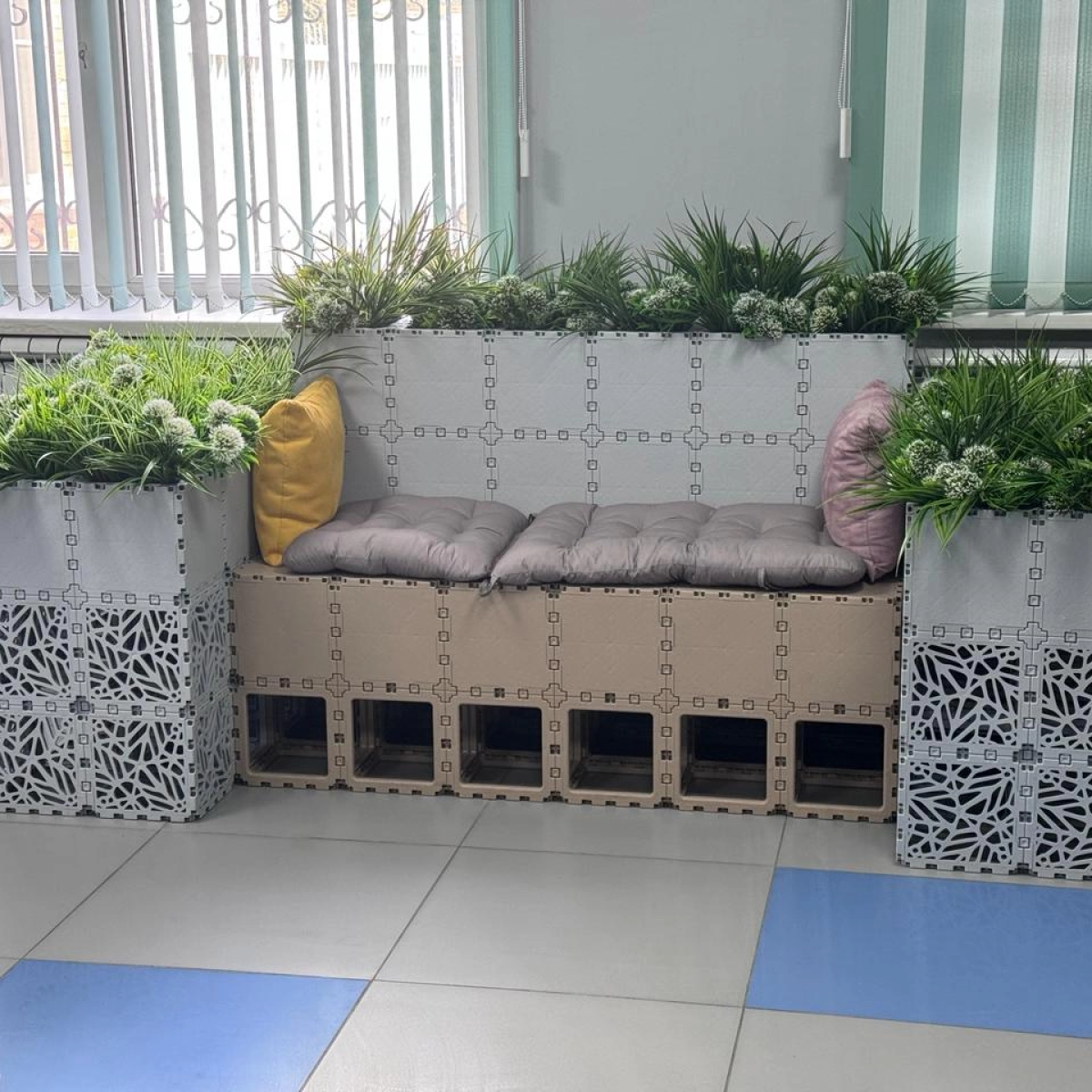 Modular green bench photo