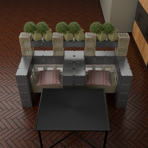 Modulare zweisitzige Bank