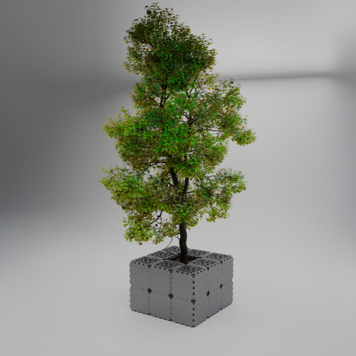Grey Cubik modular planter, 180 L volume