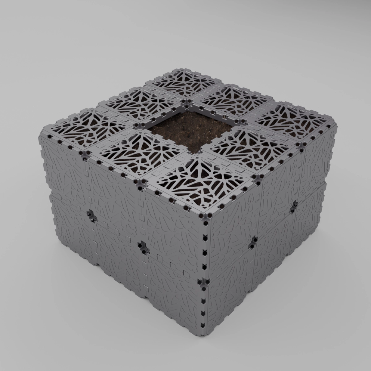 Grey Cubik modular planter, 180 L, additional view
