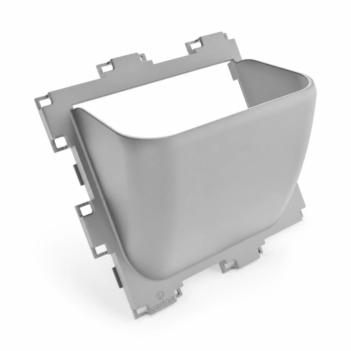White Cubik Flora planter panel, studio view