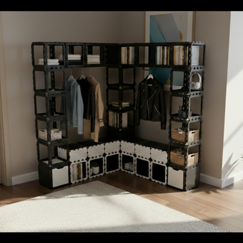 Modular Corner Entryway Coat Rack