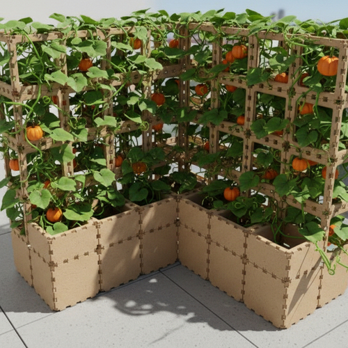 Modular Corner Stand for Climbing Plants