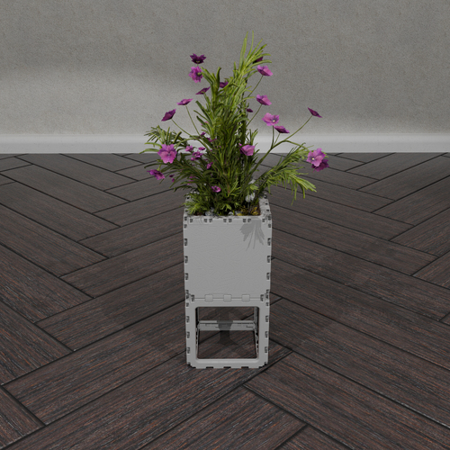 Cubik Solo Planter with plants