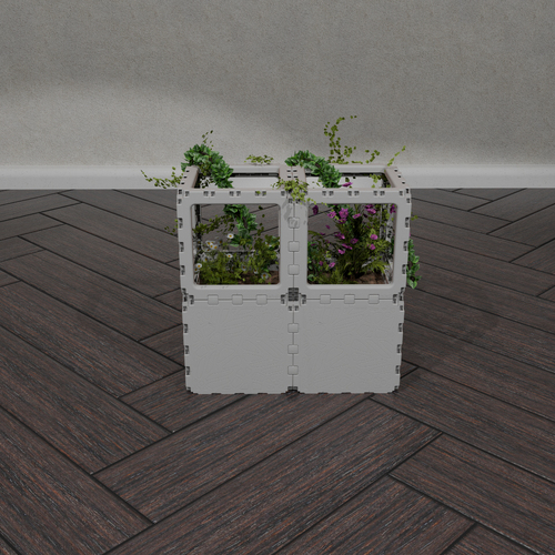 Cubik Duo Planter with plants