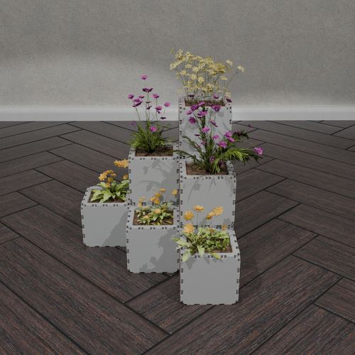 Cubik Stepped Garden with plants