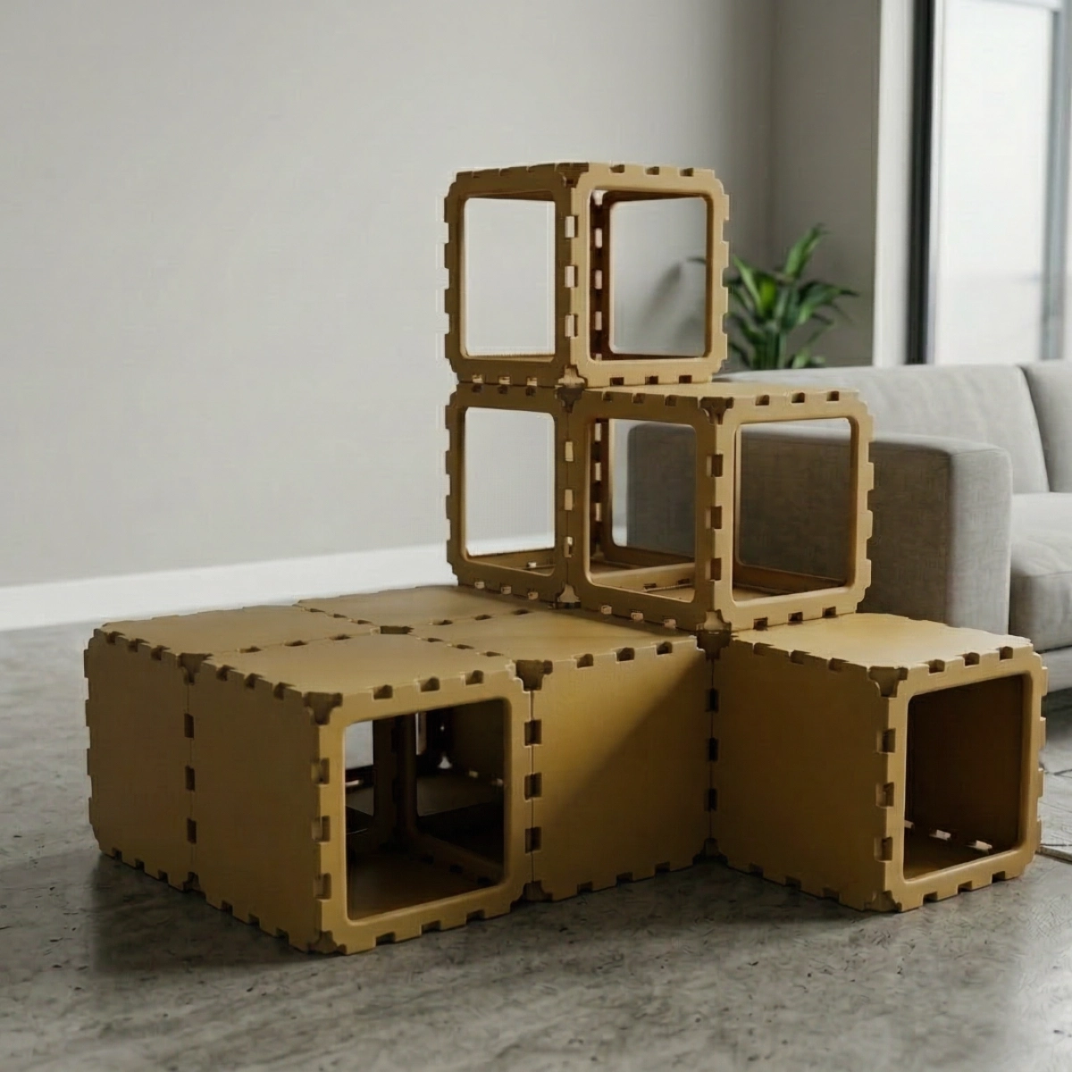 Cubik Modular Cat House with Climbing Steps V2 for indoor cats, additional view