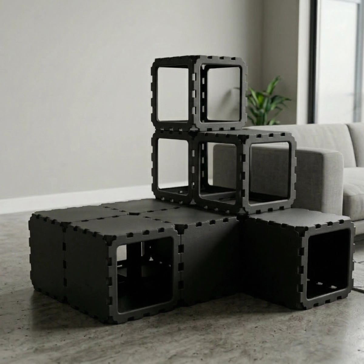 Cubik Modular Cat House with Climbing Steps V2 for indoor cats, additional view