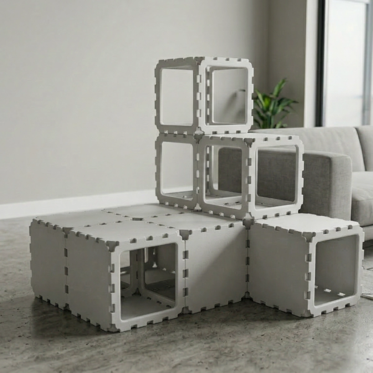 Cubik Modular Cat House with Climbing Steps V2 for indoor cats, additional view