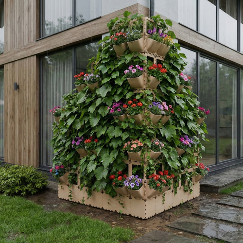 Cubik freestanding vertical garden, additional view
