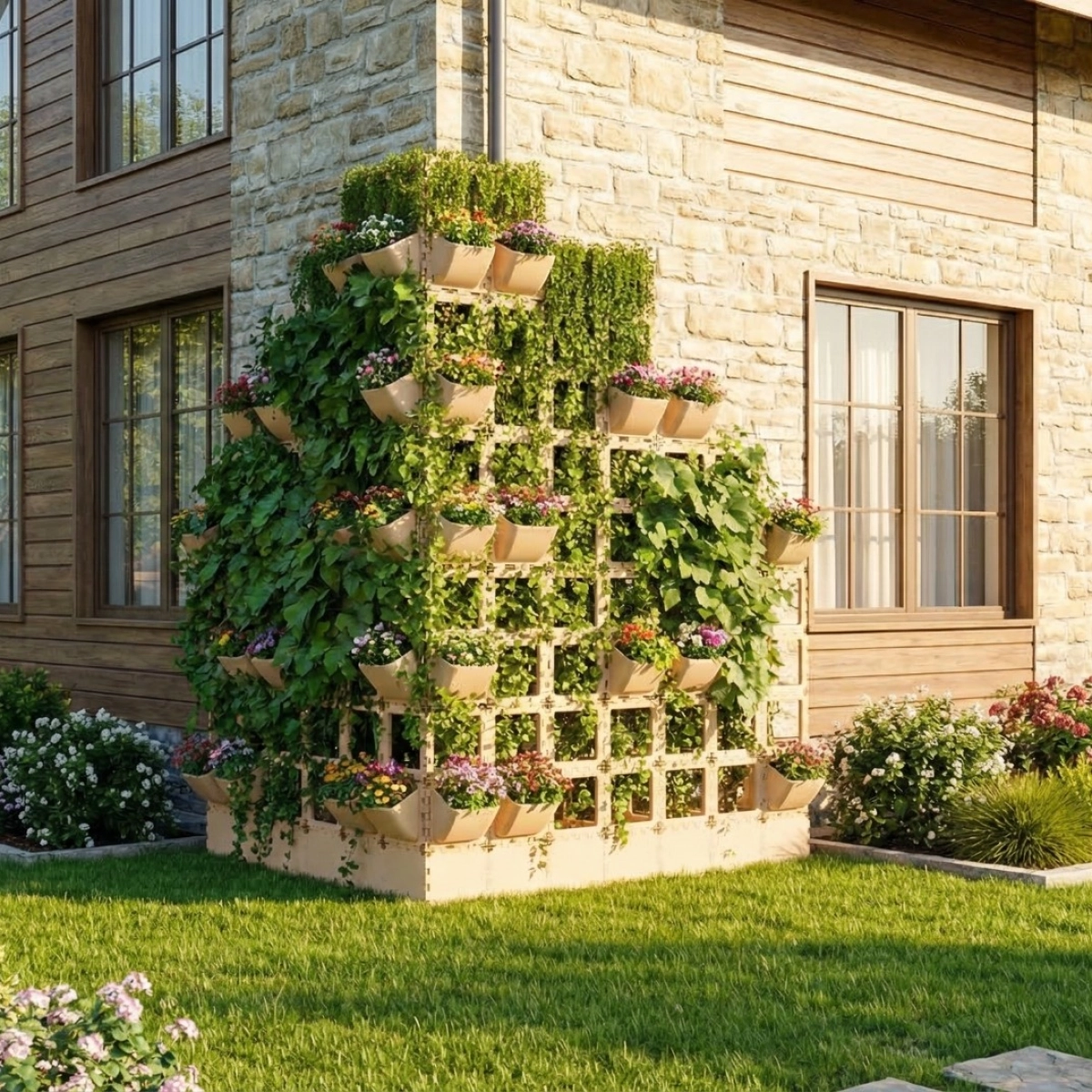 Cubik freestanding vertical garden, additional view