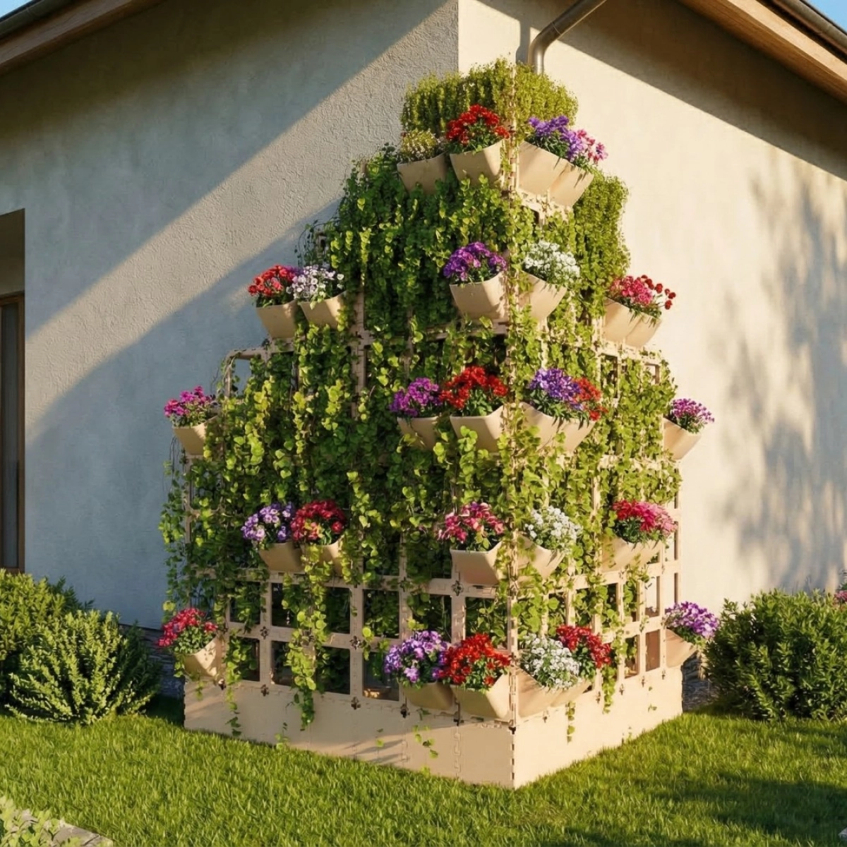 Cubik freestanding vertical garden system