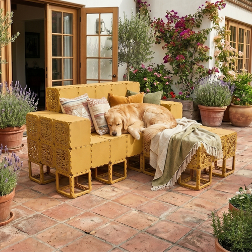 Modular Cubik sofa XL with a dog