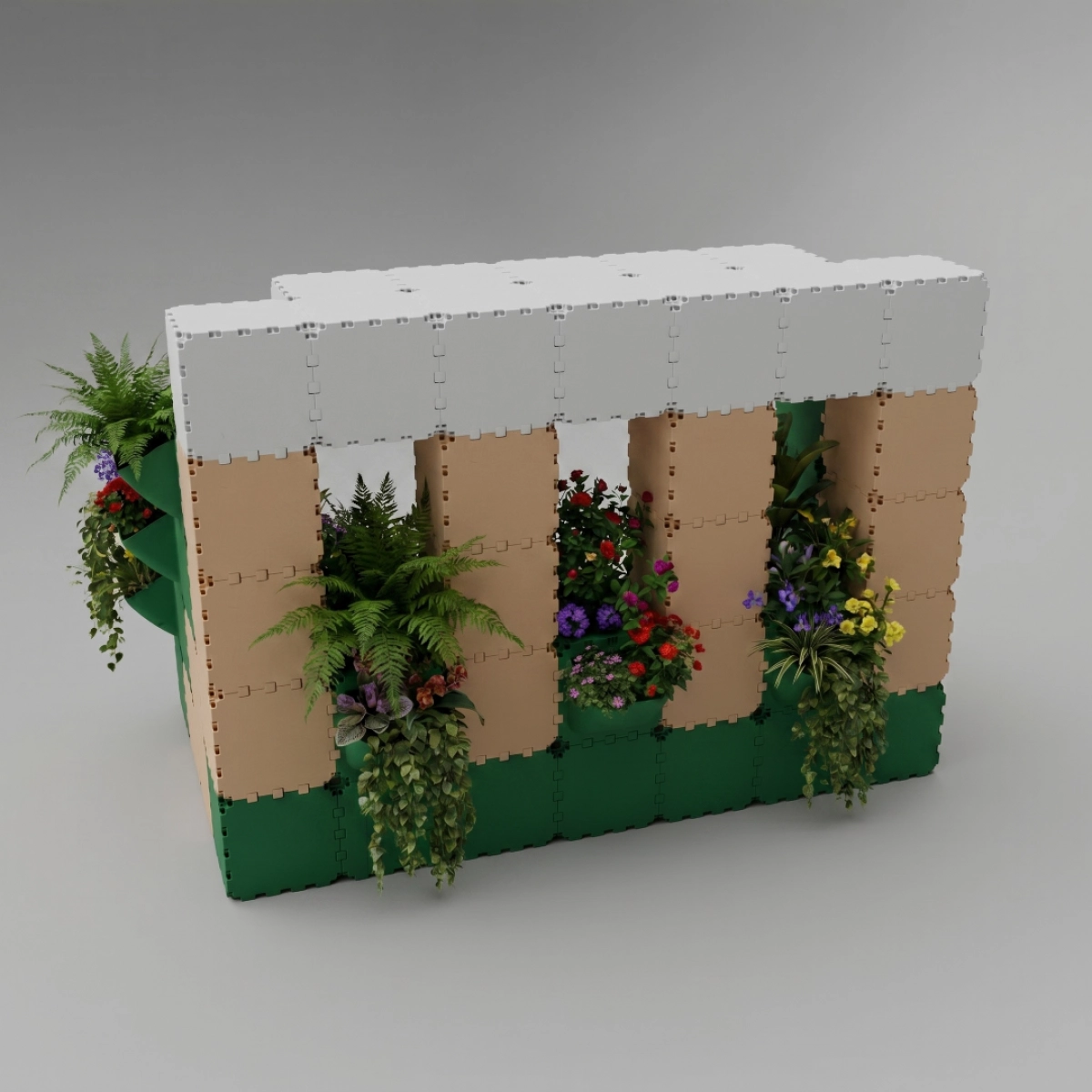 Cubik modular reception green wall, additional view