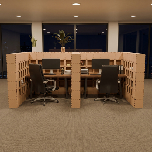 W-Shaped Office Booth 