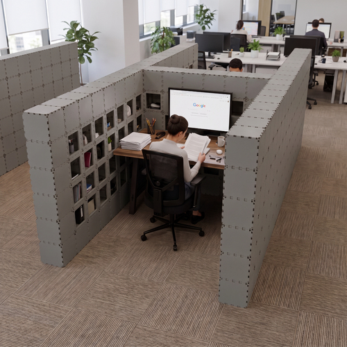H-Shaped Office Booth 