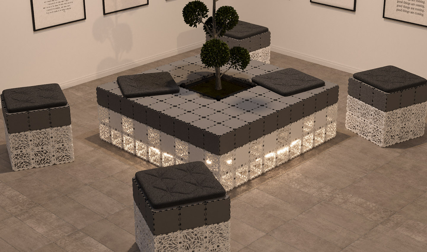 Transforme os espaços públicos com elegância modular